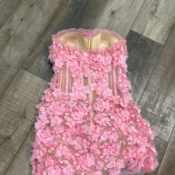 Ermanno Scervino ss24 Spring 2024 pink flower applique strapless corset dress - Picture 9 of 12